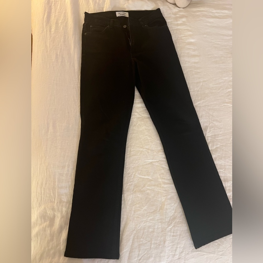 Reformation liza High Rise Straight Jeans Size 27 Black Denim